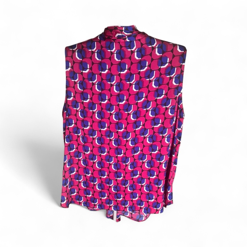 Bar III Geo Print Tie-Neck Blouse – Size 2X (NWT) - Picture 2 of 4